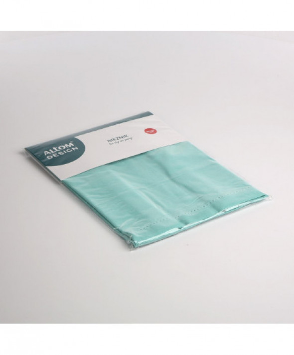 Bieżnik na stół bawełna miętowy / wykończenie ażurowe 40 x 140 cm