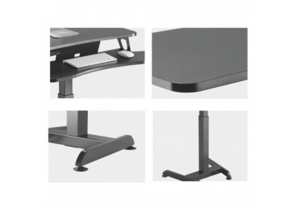 Biurko elektryczne, stolik, stacja robocza regulacja wys, Maclean MC-835 max wys 122cm max 37 kg - do pracy stojąco siedzącej