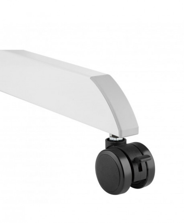 Biurko stolik do laptopa Maclean, regulacja wysokości, z szufladą, biały do pracy stojąco siedzącej, max wys 113cm - 8kg max, MC