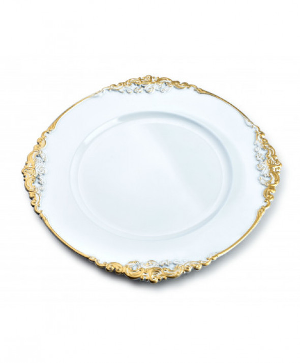 BLANCHE COLOURS Podtalerz  Art. Dekoracyjny 33x33x2cm biało złoty