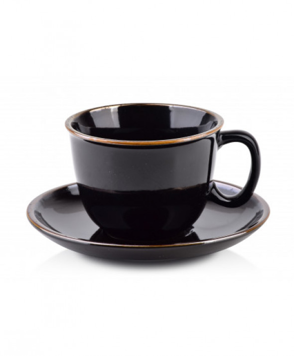 CAL BLACK Filiżanka 280ml ze spodkiem   15cm
