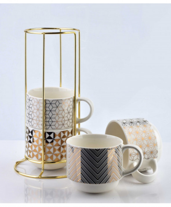 CHIC GOLD Kpl.4 filiżanek 250ml