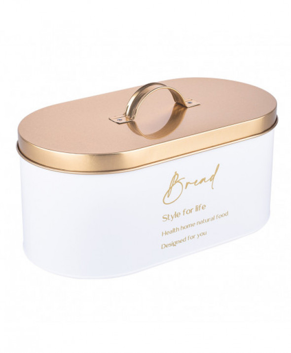 Chlebak metalowy biały