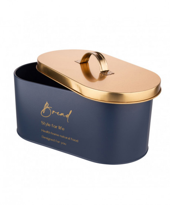 Chlebak metalowy granatowy