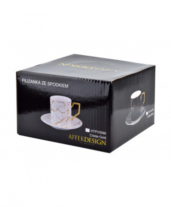 CRISTIE BLACK Filiżanka ze spodkiem 250 ml