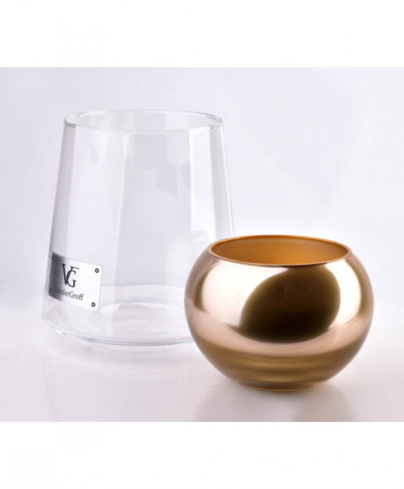 CRISTIE Świeca z kloszem 26x16cm złota