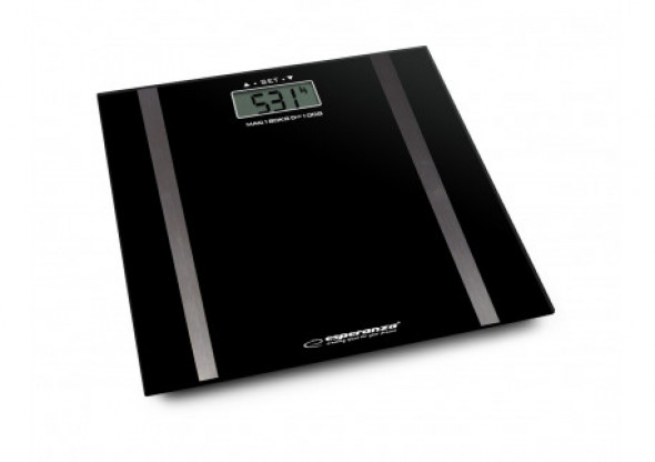 Cyfrowa waga łazienkowa z pomiarem tkanki tłuszczowej samba czarna