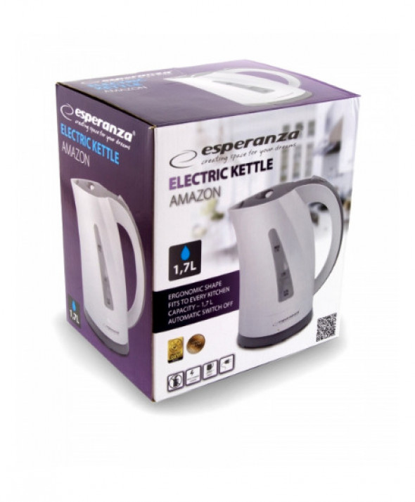Czajnik elektryczny Esperanza Amazon EKK022 (2200W 1.7l  kolor beżowy, kolor grafitowo-czarny)