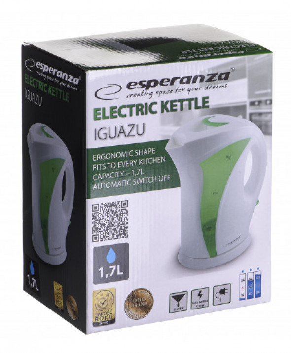Czajnik elektryczny Esperanza Iguazu EKK018G (2200W 1.7l  kolor zielony)