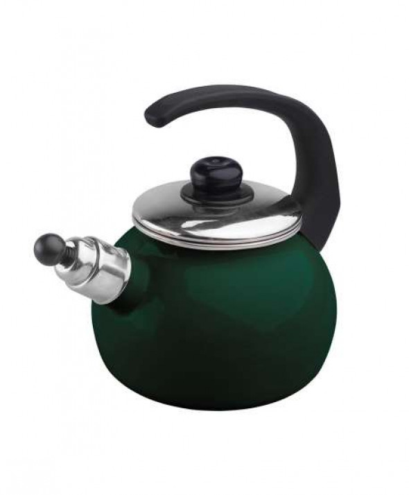 Czajnik emaliowany z gwizdkiem Silesia Rybnik 2,2 l zielony