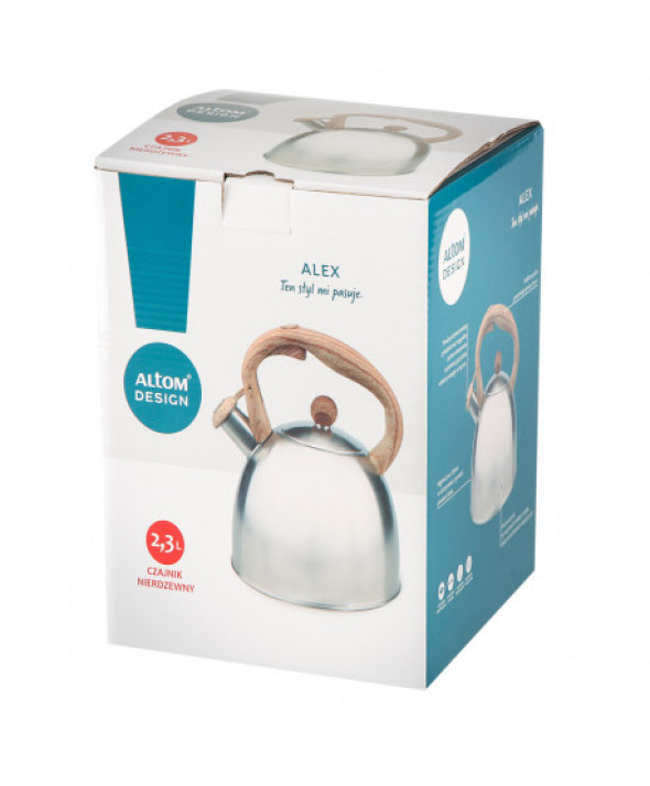 Czajnik na indukcję z gwizdkiem ze stali nierdzewnej Alex 2,3 l