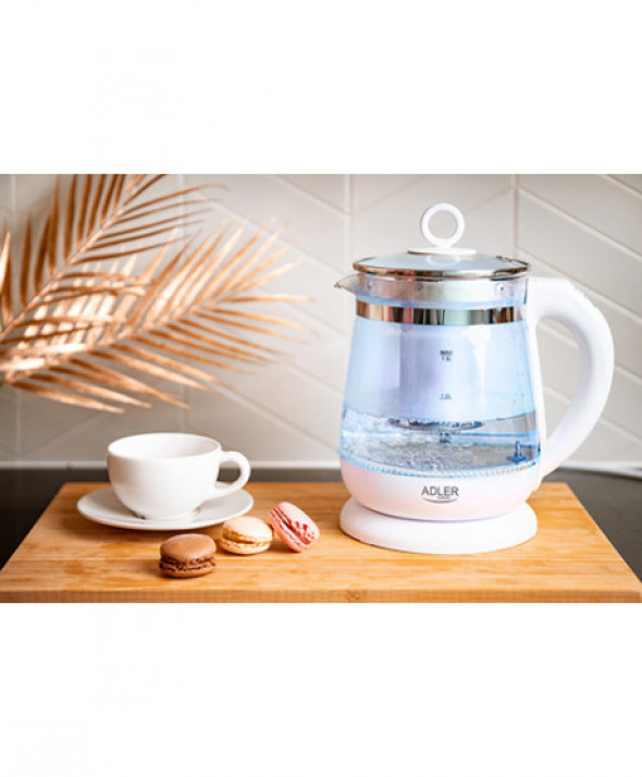 Czajnik szklany 1,5 L z zaparzaczem oraz regulacją temp.