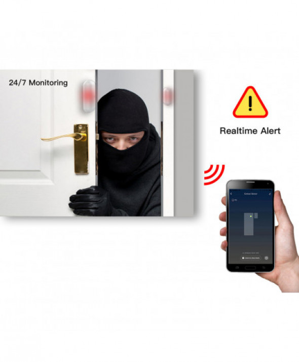 Czujnik otwierania drzwi/okien SMART WiFi z informacja w czasie rzeczywistym Smart Life Tuya GreenBlue GB715