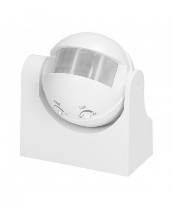 Czujnik ruchu 180st., pionowa regulacja, IP44, 1200W, biały