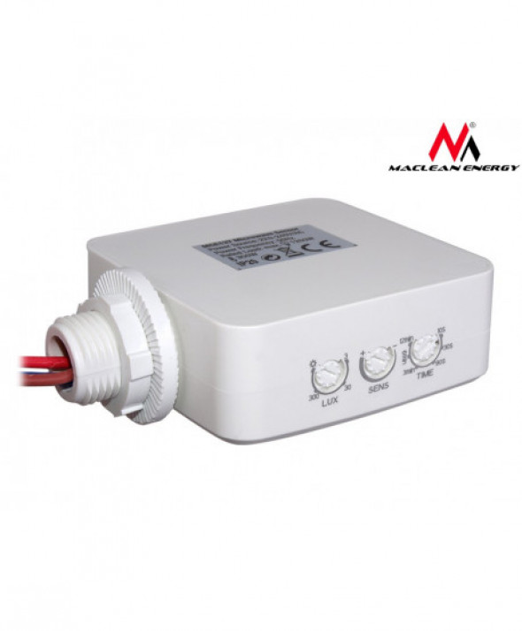 Czujnik ruchu Maclean mikrofalowy do zabudowy  zasięg 4m-10m 1200W MCE137