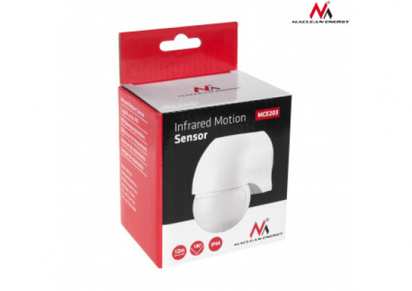 Czujnik ruchu Maclean na podczerwień pir zasięg 12m  MCE203