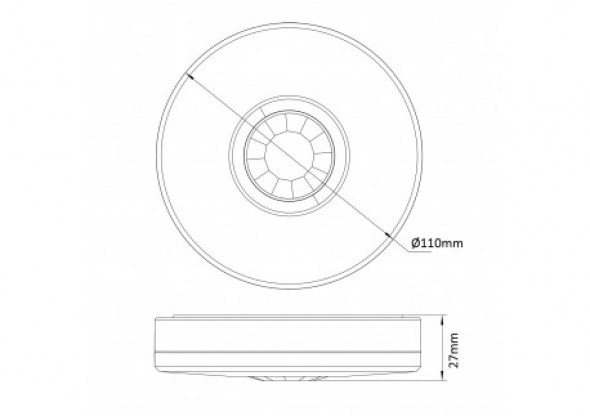 Czujnik ruchu Maclean na podczerwień  płaski  IP65 do stosowania na zewnątrz  max. obciążenie 2000W zasięg 8m  MCE293