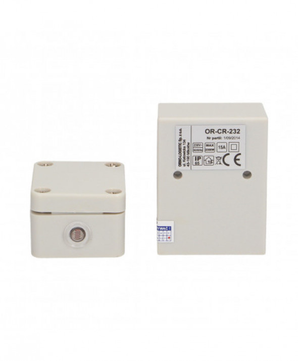 Czujnik zmierzchowy z hermetyczną zewnętrzną sondą w puszce, IP65, 2300W