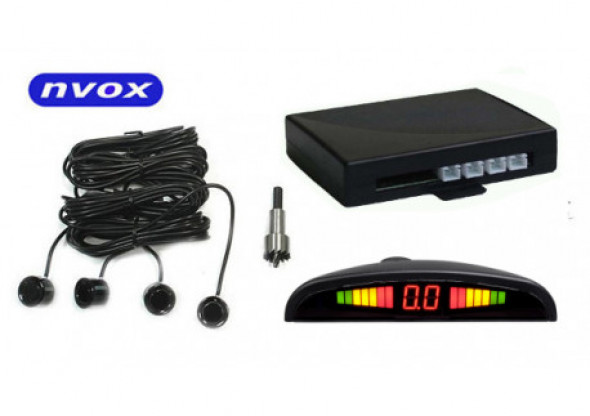 Czujniki cofania parkowania 4 sensory na tył z wyświetlaczem i buzerem