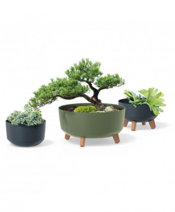 Doniczka Gracia Low DGRL300L antracytowa