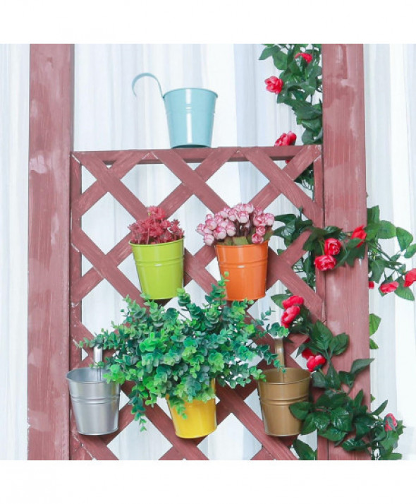 Doniczka wisząca balkonowa żółta