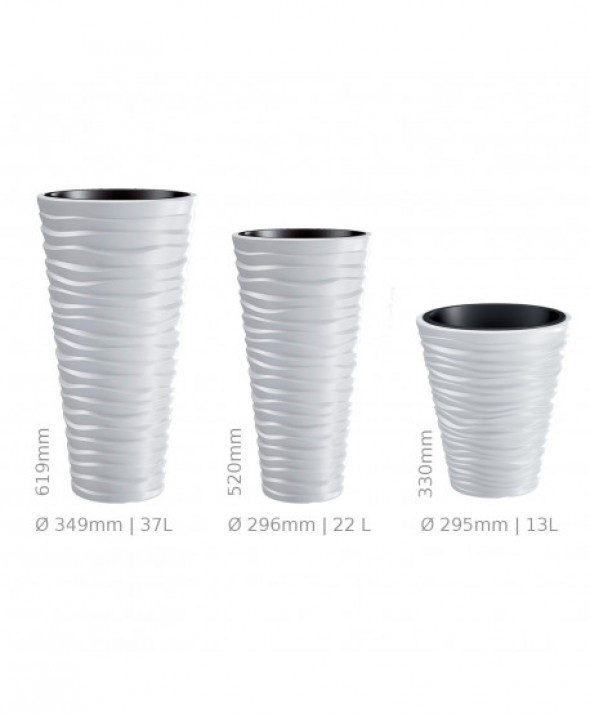 Doniczka z wkładem Sand Slim DPSA350 biała