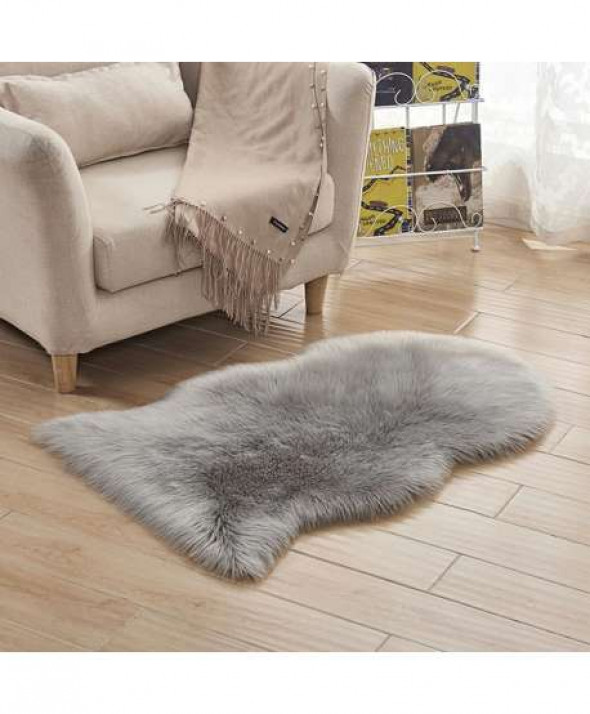 Dywanik sztuczna owcza skóra szar