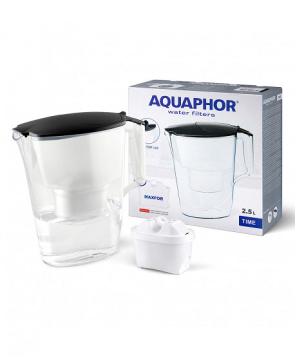 Dzbanek filtrujący wodę z wkładem Aquaphor Time B100-25 Maxfor czarny 2,5 l