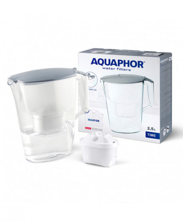 Dzbanek filtrujący wodę z wkładem Aquaphor Time B100-25 Maxfor szary 2,5 l