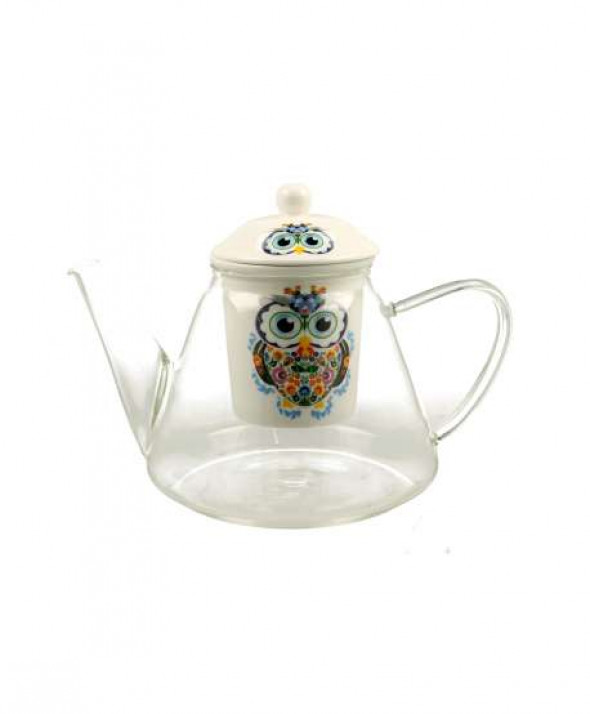 Dzbanek szklany z zaparzaczem 1200 ml SOWA ETNO