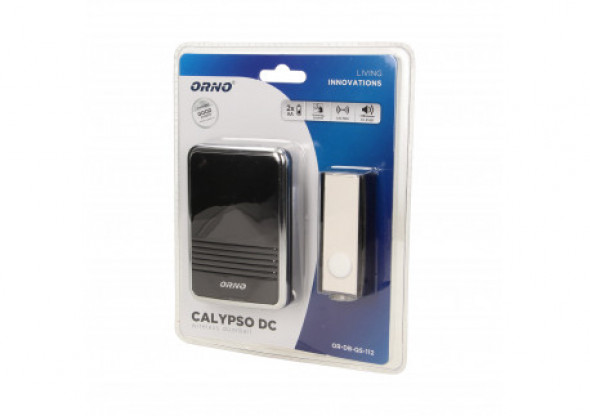 Dzwonek bezprzewodowy CALYPSO DC, bateryjny, learning system, 32 dźwięki, 120m