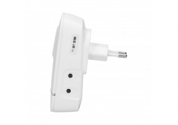 Dzwonek bezprzewodowy KINETIC AC, sieciowy, bezbateryjny przycisk, learning system, 32 dźwięki, 70m