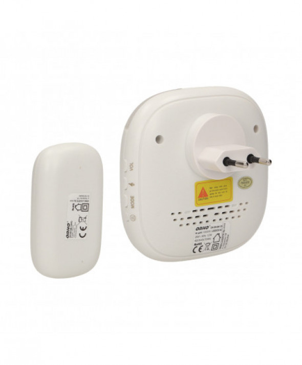 Dzwonek bezprzewodowy LOGICO AC, sieciowy, funkcja alarmu, learning system, 36 dźwięków, 120m