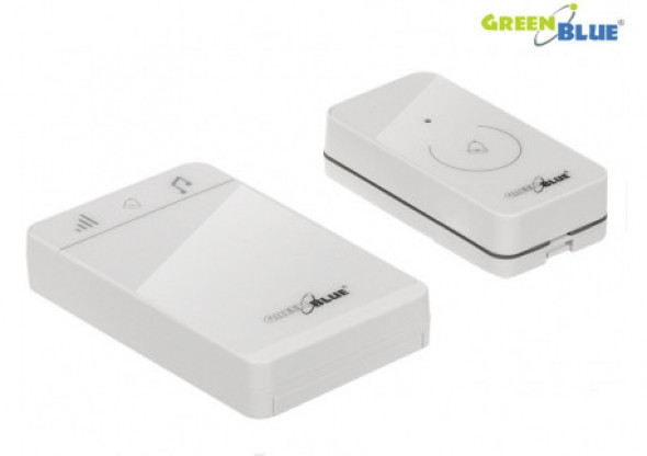 Dzwonek bezprzewodowy nadajnik-odbiornik, 52 melodie biały GreenBlue GB111 W dotykowy, zasięg 150m