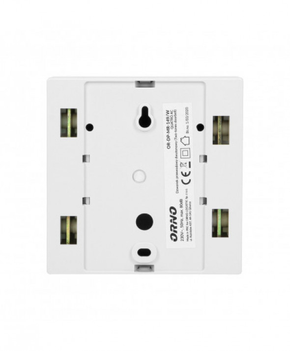 Dzwonek elektromechaniczny dwutonowy QUARTO AC, 230V, biały