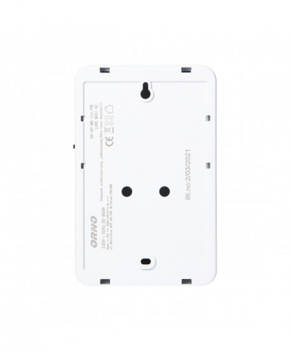 Dzwonek przewodowy elektroniczny jednotonowy LARK MAXI AC, 230V, śnieżno biały