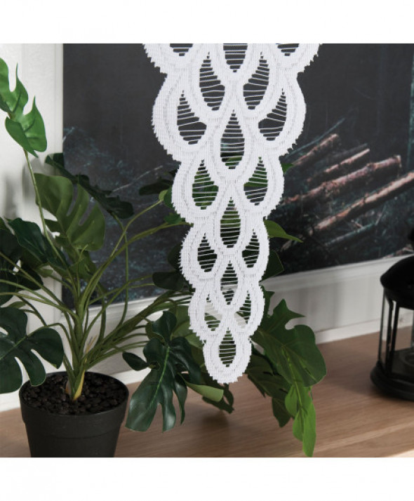 ERYKA Firanka żakardowa konfekcjonowana, 160x160cm, kolor 001 biały 019371/000/001/160160/1