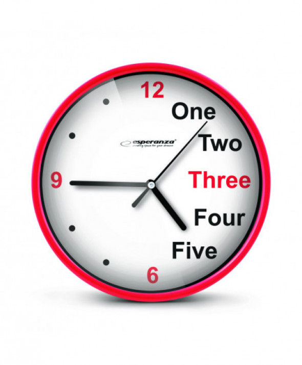 ESPERANZA ZEGAR ŚCIENNY PRAGUE CZERWONY