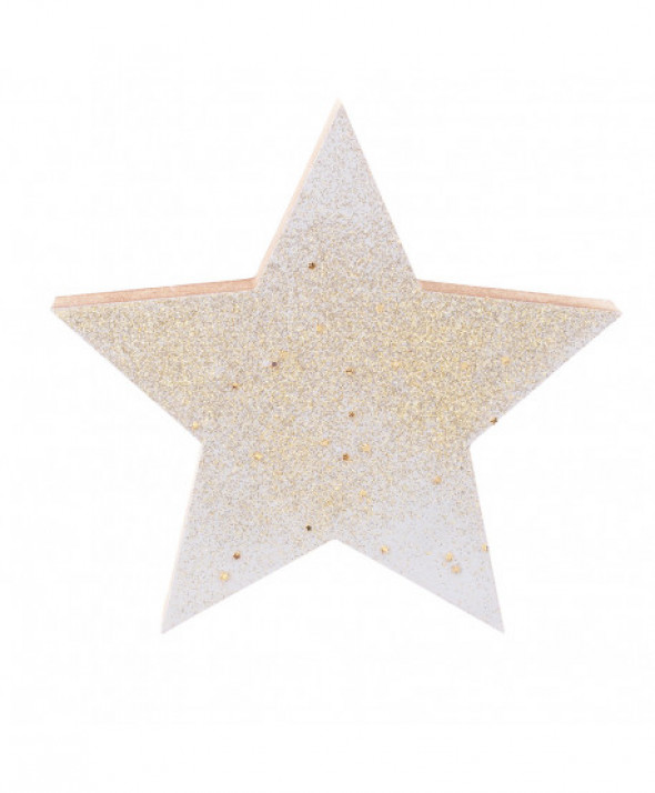 Figurka / ozdoba / dekoracja świąteczna drewniana ze złotem 16 cm