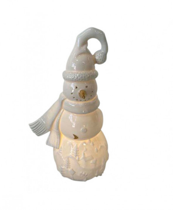 FIGURKA PORCELANOWA BAŁWANEK ZE ZŁOTEM 10X7,5X17,5 CM