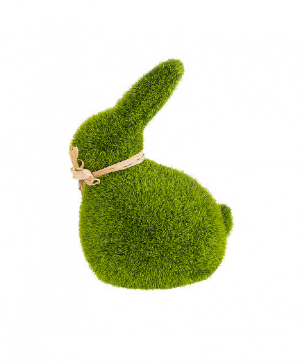 FIGURKA ZAJĄC POKRYTA SZTUCZNĄ TRAWĄ 10X8X14,5 CM