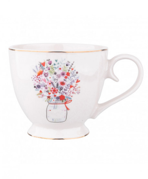 Filiżanka Jumbo porcelanowa na prezent Romantic C 350 ml