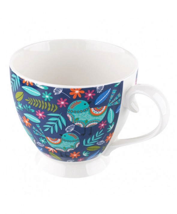 Filiżanka porcelanowa Folk 350 ml granatowa