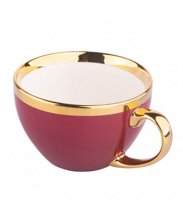 Filiżanka porcelanowa Jumbo Aurora Gold Bordowa 400 ml
