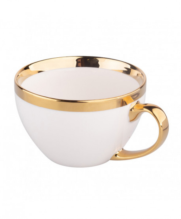 Filiżanka porcelanowa Jumbo  Aurora Gold Kremowa 400 ml