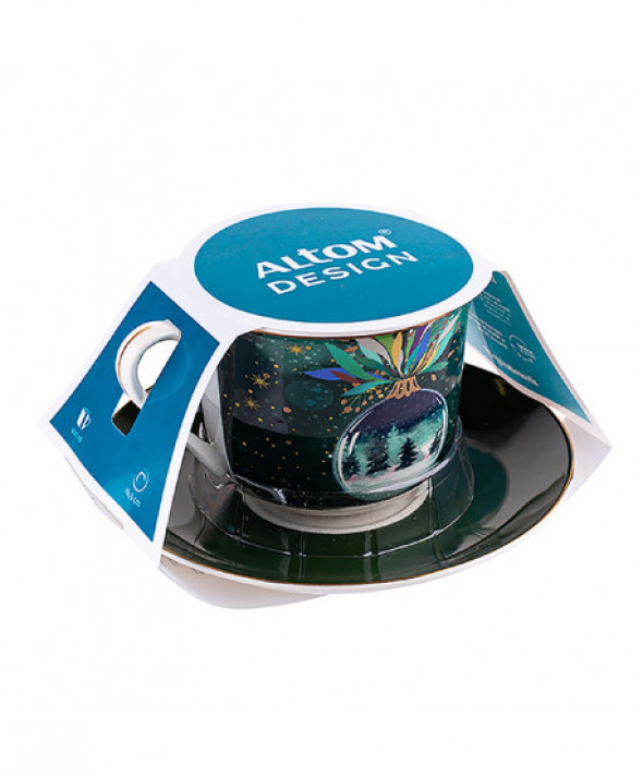 Filiżanka porcelanowa ze spodkiem Jumbo Mystery Bombka 400 ml