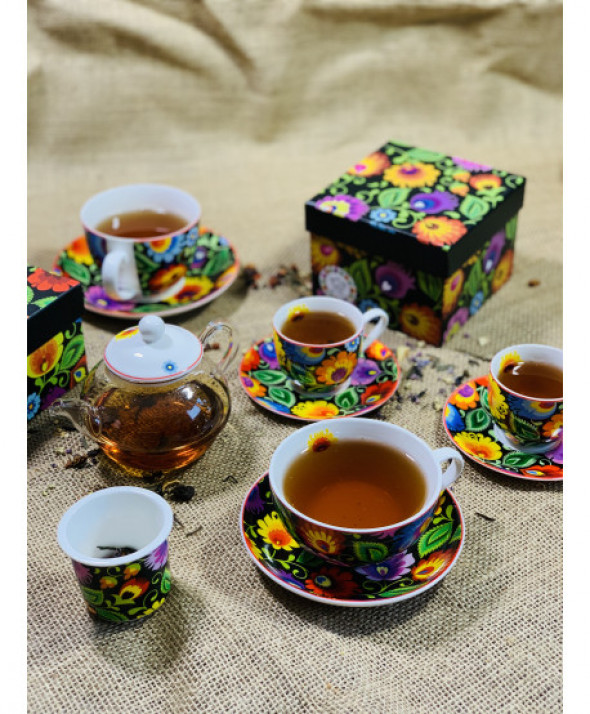 Filiżanka z dzbankiem szklanym / Tea for One ETNIC