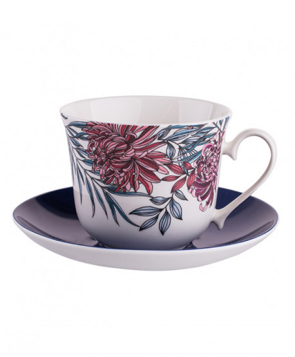 Filiżanka ze spodkiem porcelanowa Jumbo Margo 350 ml