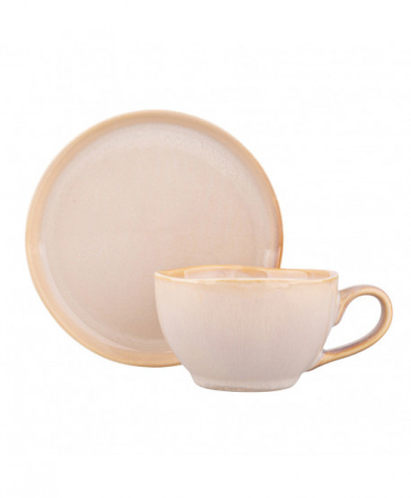 Filiżanka ze spodkiem porcelanowa Reactive Sand 200 ml