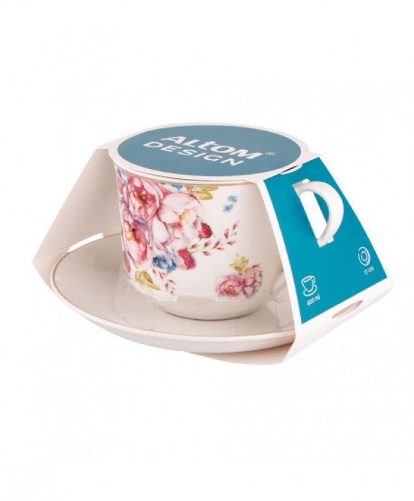 Filiżanka ze spodkiem porcelanowa Scarlett 350 ml